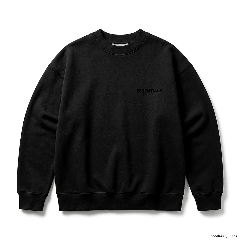ESSENTIALS minimalist style black sweatshirt