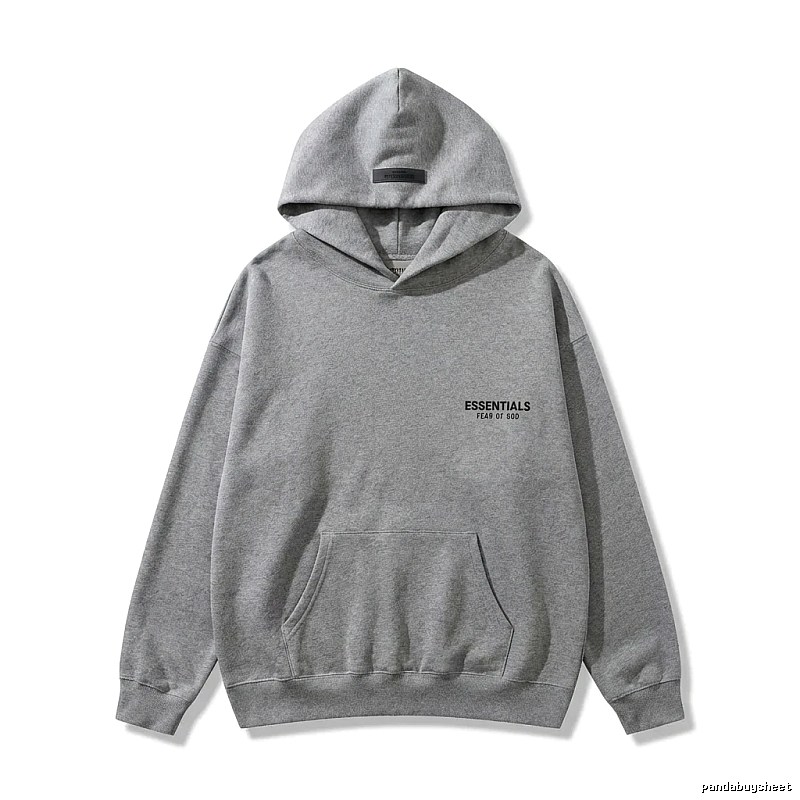 ESSENTIALS minimalist-style grey hoodie