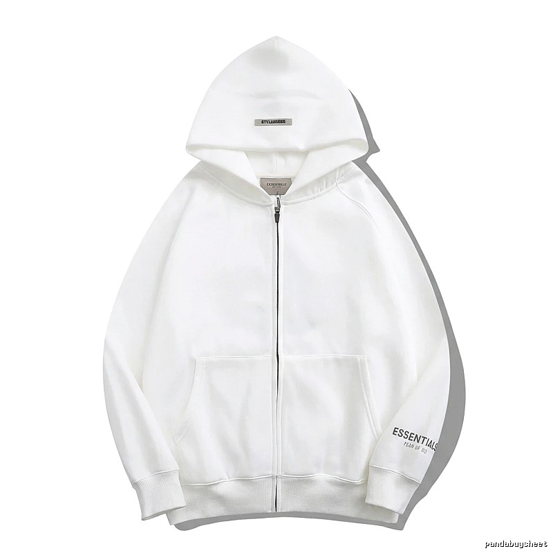 ESSENTIALS minimalist style white hoodie