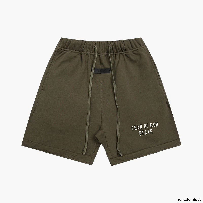 ESSENTIALS Sporty Military Green Shorts
