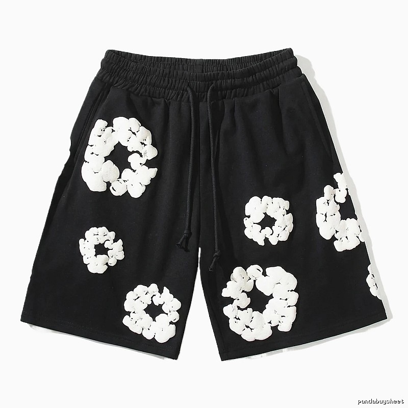Flower-style black shorts from DENIM TEARS