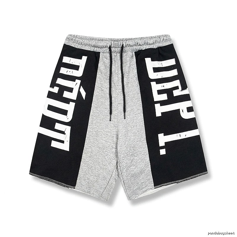 Gallery Dept. letter-print grey and black shorts