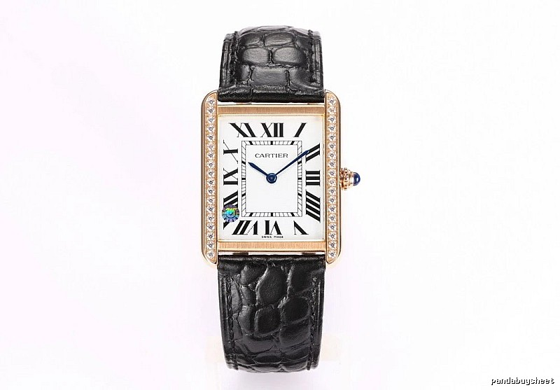 Gifting Cartier Tank-Style Dress Watch - Rose Gold And Black
