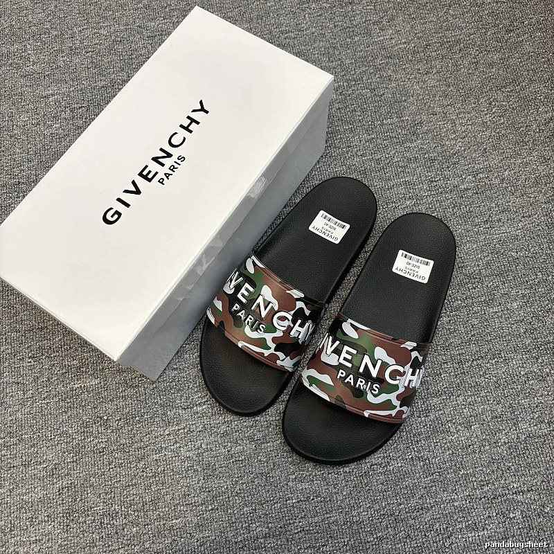 Givenchy Letter Print Trendy Cool Camouflage Slides