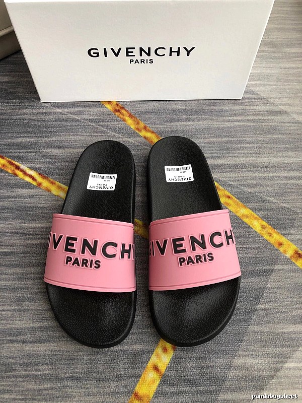 Givenchy Trendy Black & Pink Letter Print Slides