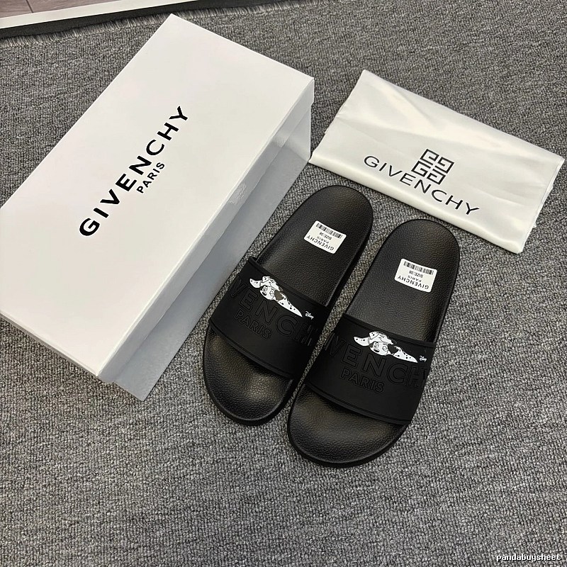 Givenchy x Dalmatian Co-branded Trendy Black Slippers