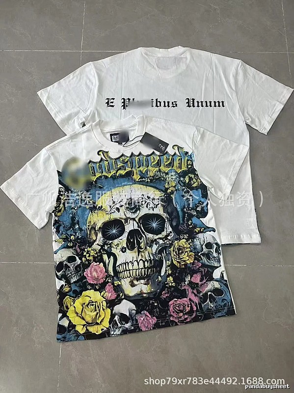 GOD Skull Print Dark Style White T-Shirt