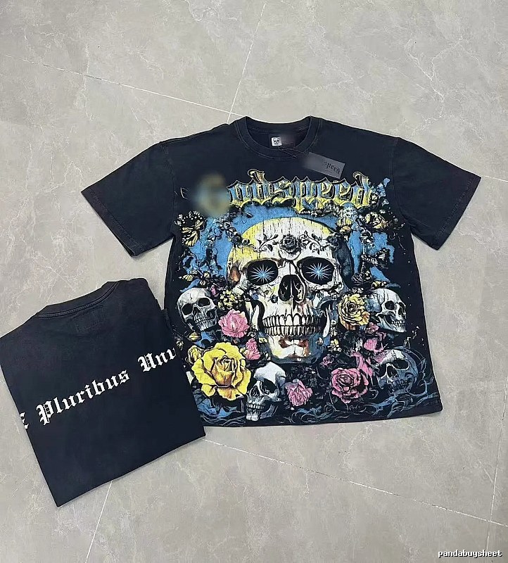 Godspeed Gothic Skull Rose Black T-Shirt
