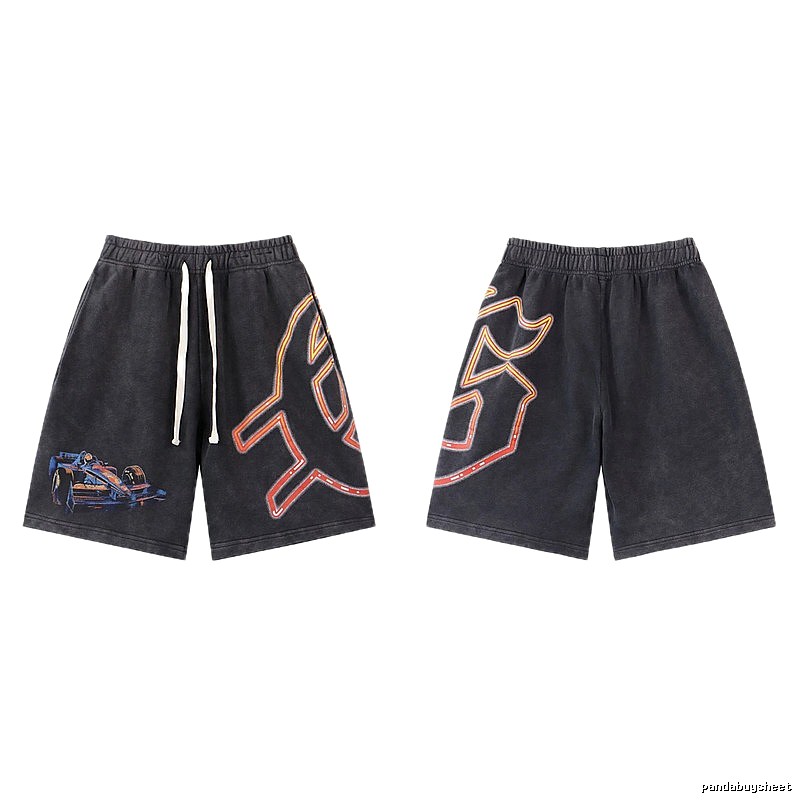 Godspeed Racing Print Street Style Charcoal Black Shorts