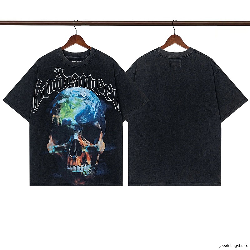 Godspeed Skull Print Street Style Black T-Shirt