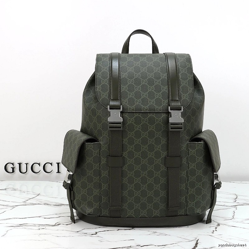 Green GG Monogram Backpack Gucci Backpack for Casual Outfits