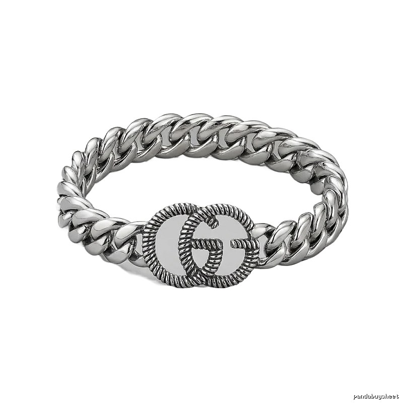 Gucci Double G Retro Style Silver Bracelet