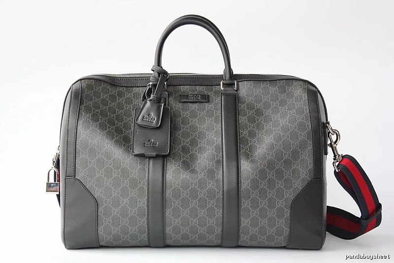 Gucci Duffel Bag with Gray GG Monogram Duffel for Streetwear Looks