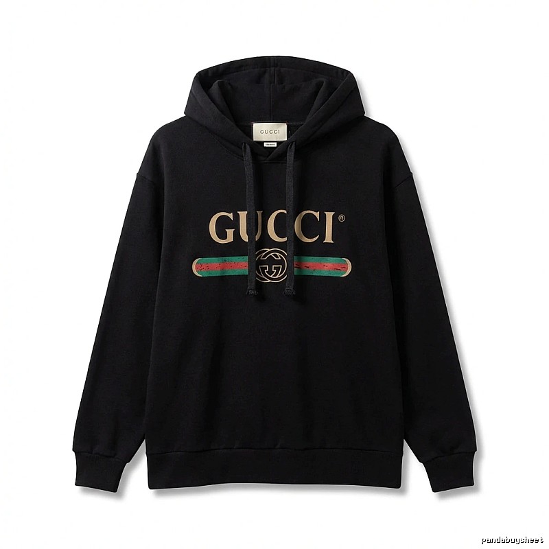 Gucci letter print style black hoodie