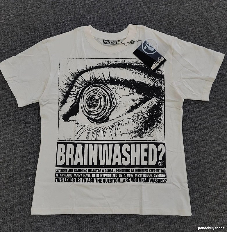 Hellstar Eye Print Street Style White T-Shirt