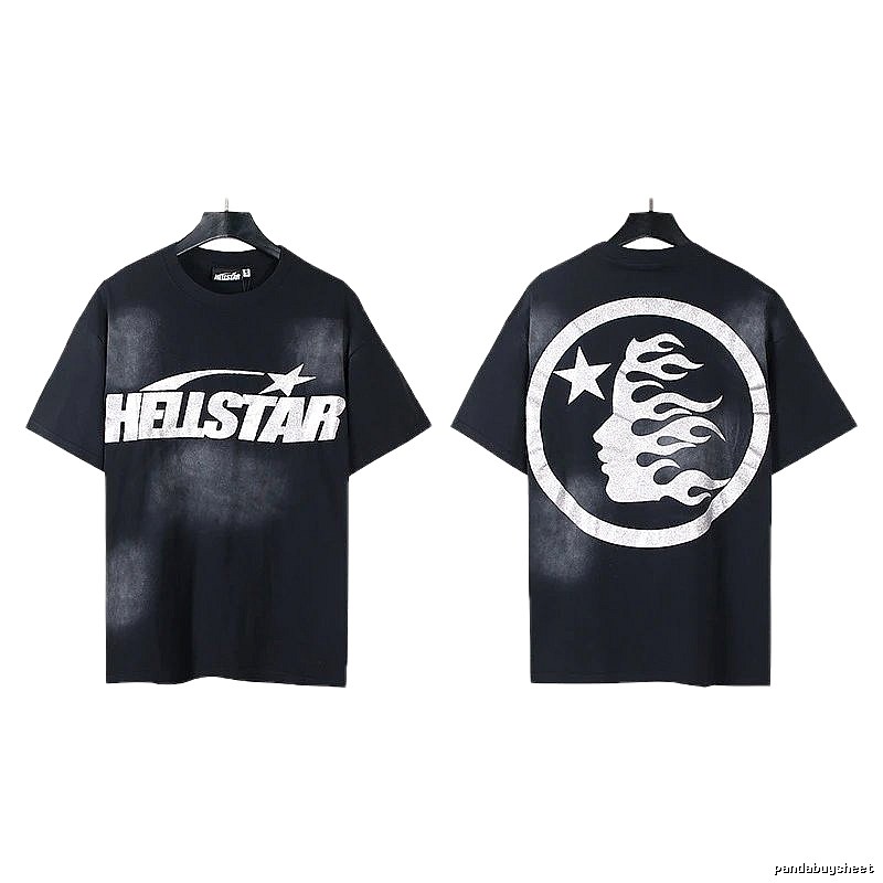 Hellstar Flame Print Street Style Black T-Shirt