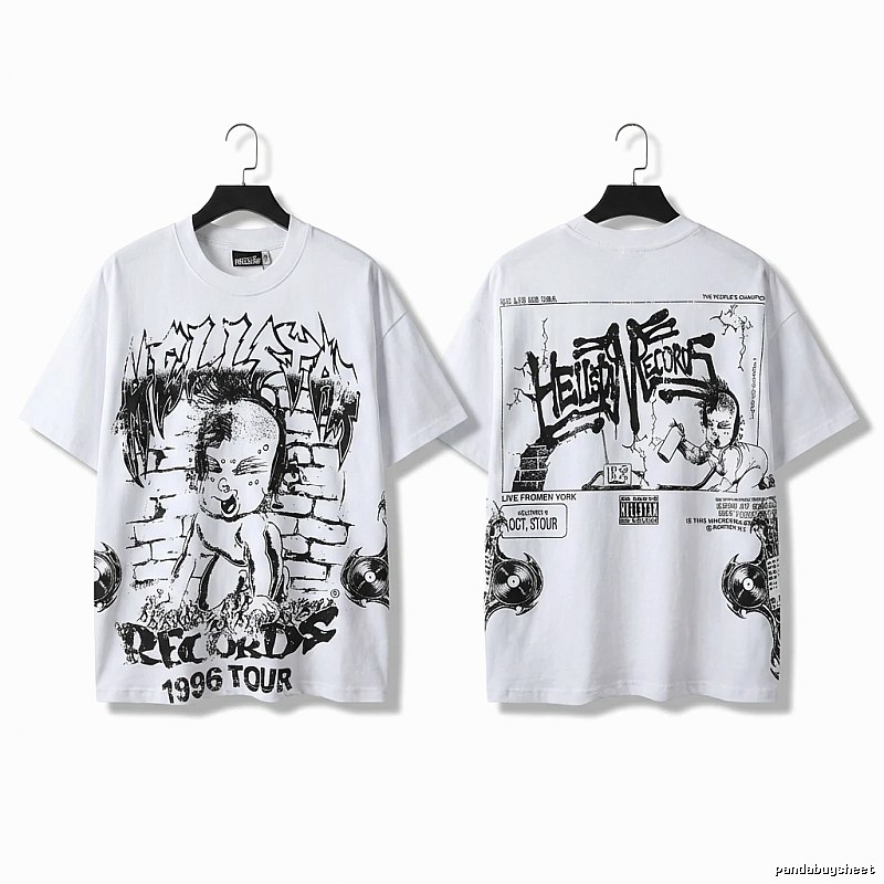 Hellstar graffiti-style white T-shirt