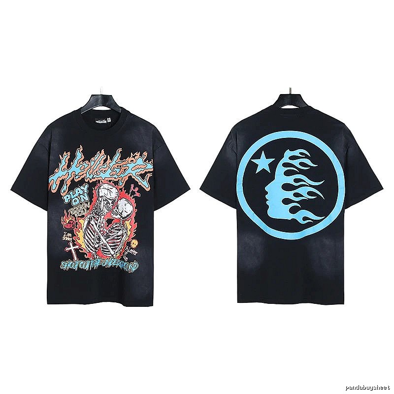Hellstar Skull Print Street Style Black T-Shirt