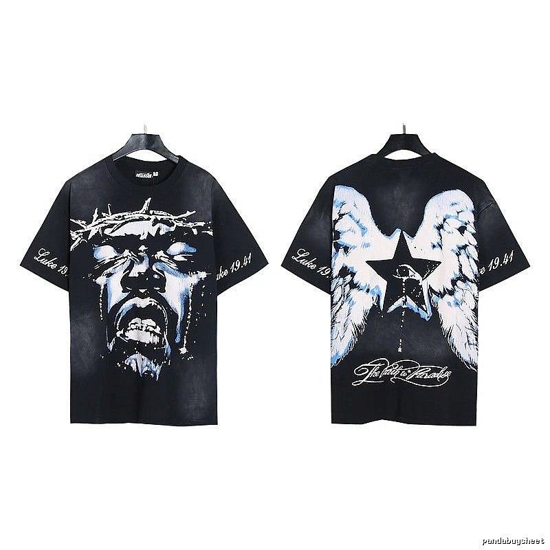 Hellstar Thorn Portrait Street Style Black Short-sleeve T-shirt