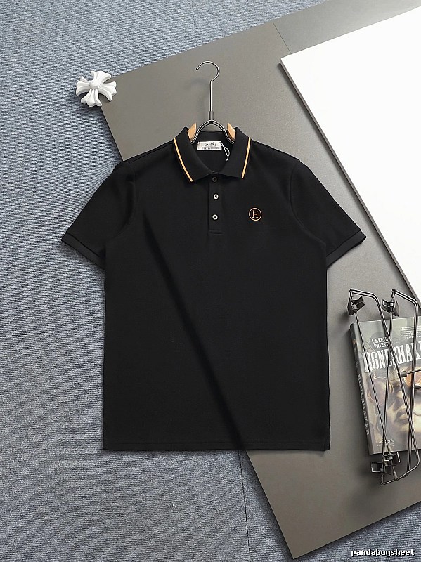 Hermès Classic Wind Black Polo Shirt