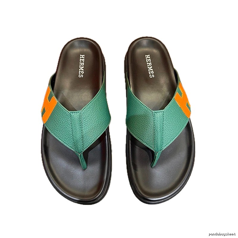Hermès H Series Casual Style Green Flip-flops