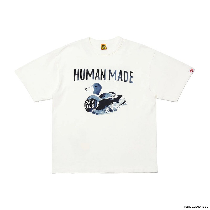 HUMAN MADE Duck Print Vintage Style Off-white Short Sleeve T-shirt