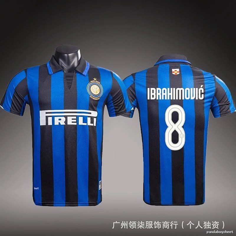 Inter Milan Patterned Brehme #3 soccer jersey Blue Black Striped with Polished Detail
