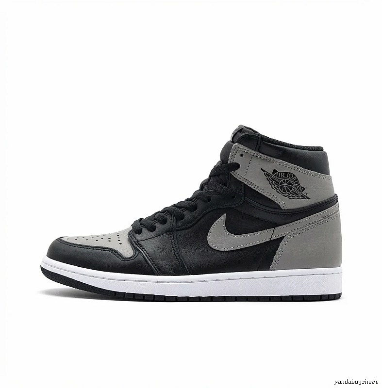 Jordan AJ1 High-Top Black and Grey Athletic Shoes