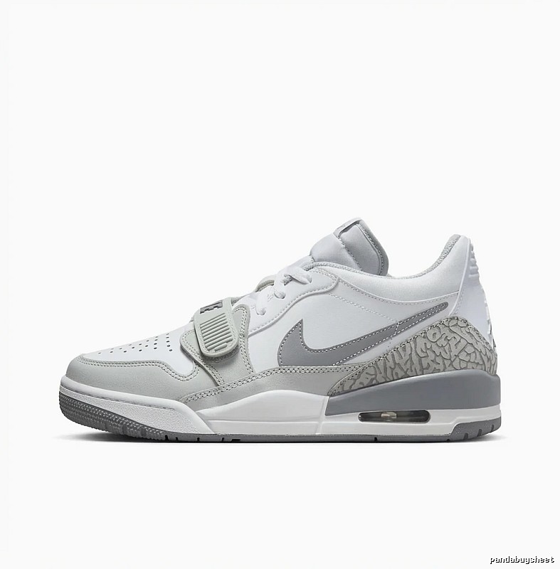 Jordan retro-style gray and white sports shoes