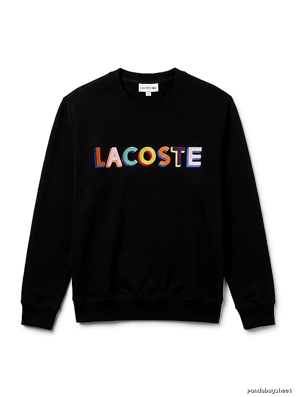 Lacoste Colorful Letter Style Black Sweatshirt