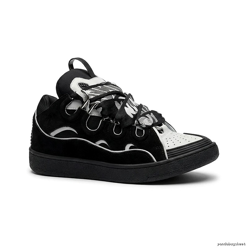 LANVIN retro-style black-and-white canvas shoes