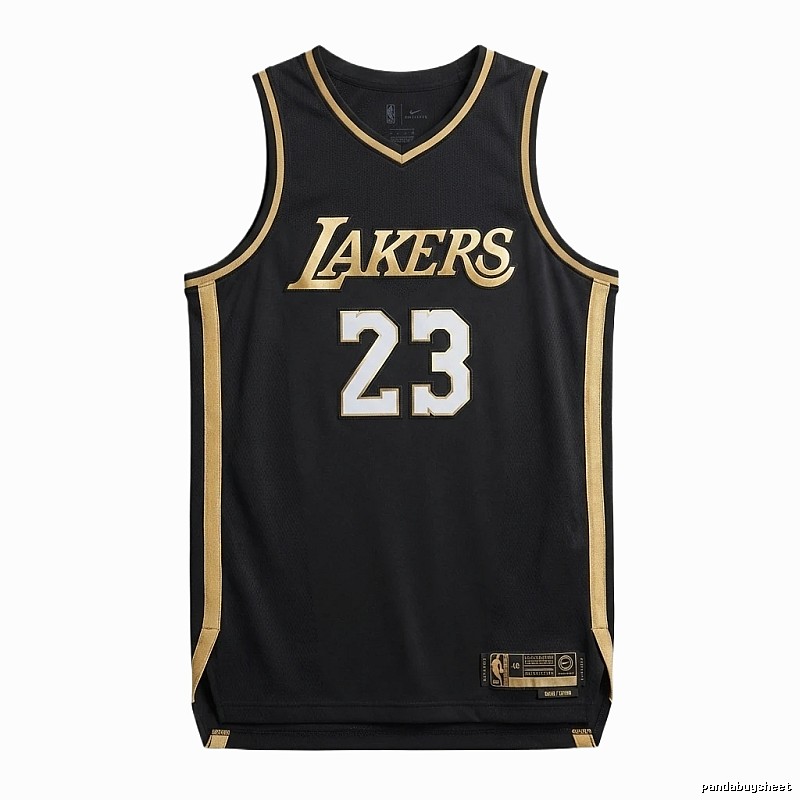 LBJ Lakers black and gold basketball uniform