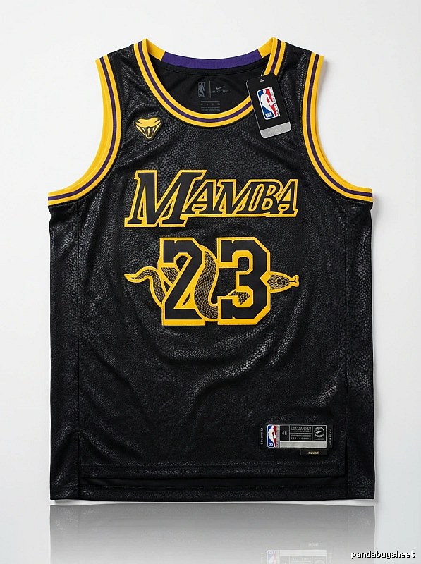 LBJ Mamba series black and yellow basketball jersey