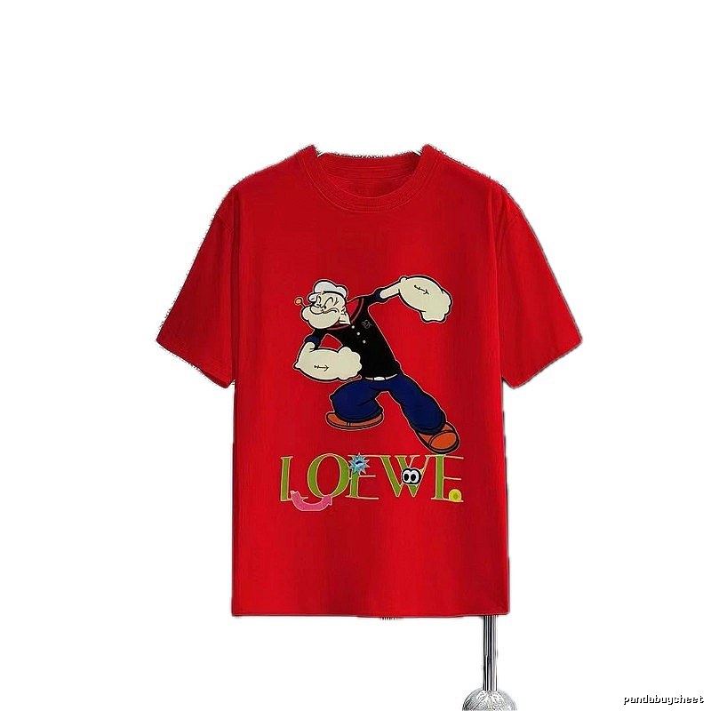 LOEWE x Popeye Co-branded Trendy Red T-Shirt