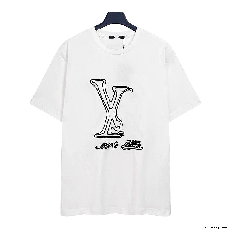 Louis Vuitton Embroidered Trendy Style White Short-sleeve T-shirt