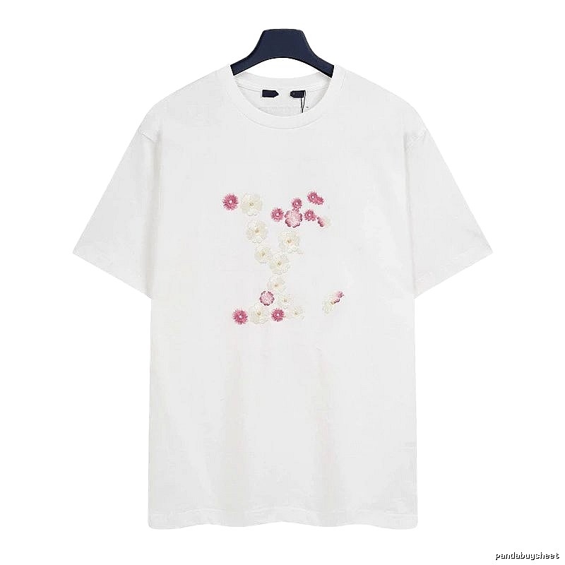 Louis Vuitton Floral Embroidered Casual White T-Shirt
