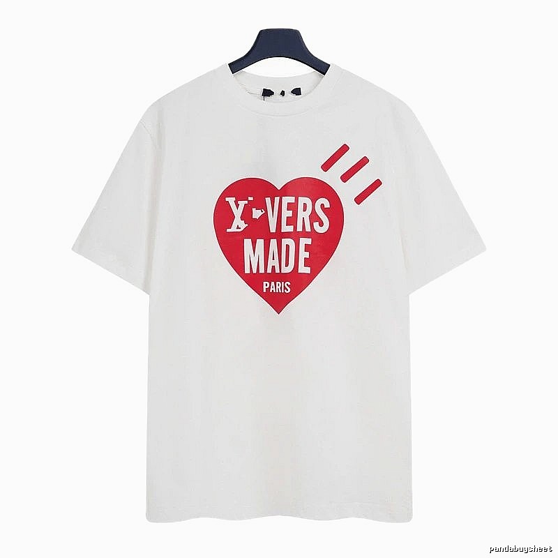 Louis Vuitton Heart Print Trendy Style White T-Shirt