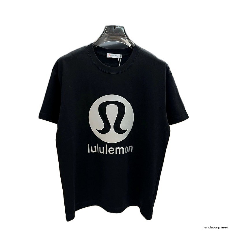 lululemon Printed Casual Sports Style Black T-Shirt