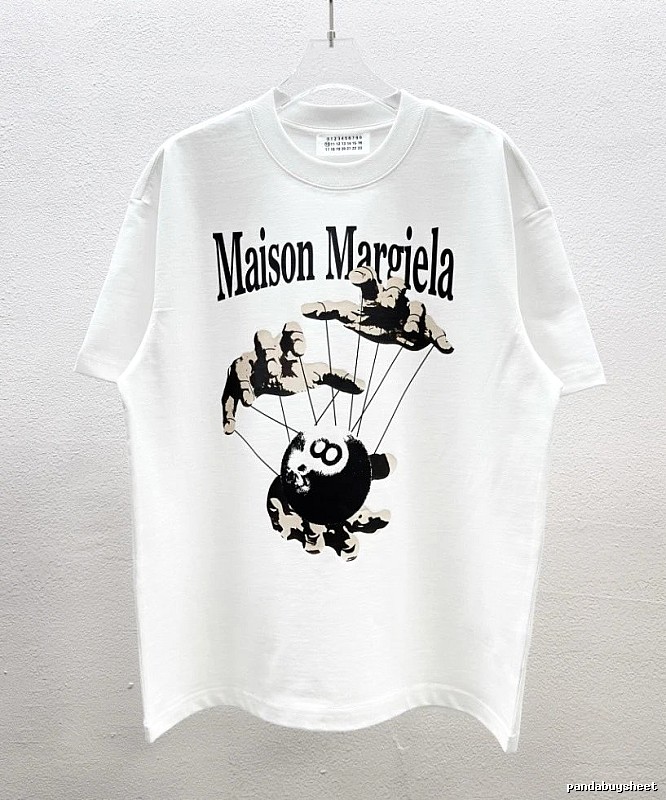 Maison Margiela Black 8 Print Street Style White T-Shirt