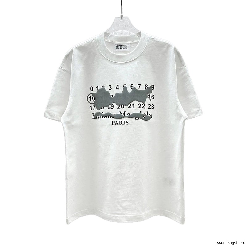 Maison Margiela Digital Graffiti Street Style White T-Shirt