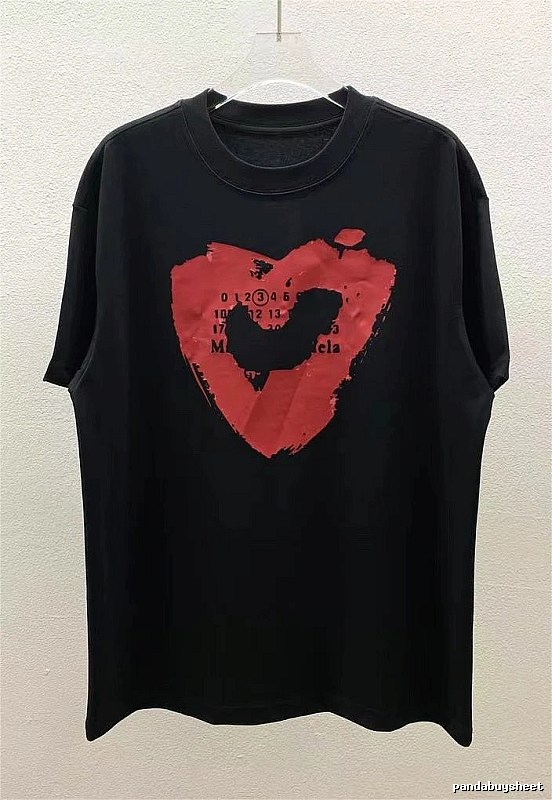 Maison Margiela Heart Print Cool Black T-Shirt