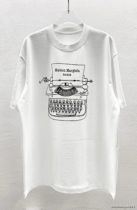 Maison Margiela Vintage Typewriter Style White T-Shirt