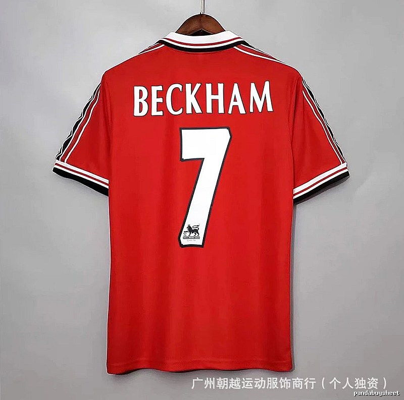 Manchester United Statement Beckham #7 soccer jersey White Black Retro for Outdoor Plans
