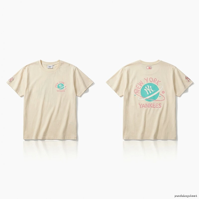 MLB New York Yankees trendy brand beige T-shirt