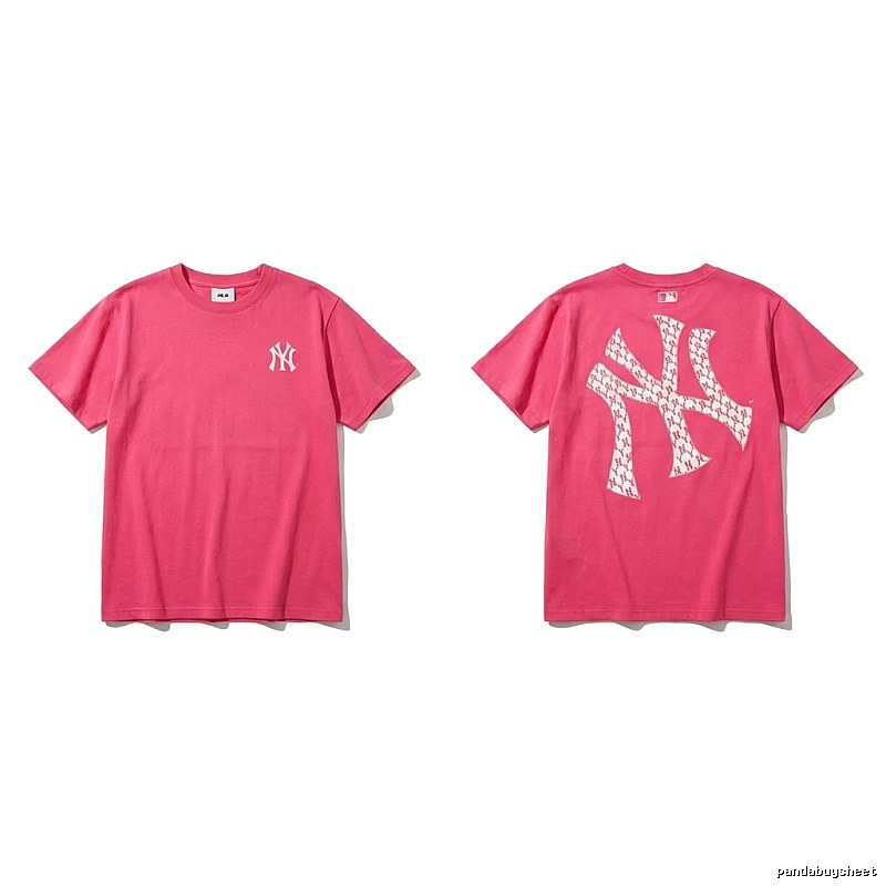 MLB Trendy Brand Print Style Rose Red T-shirt
