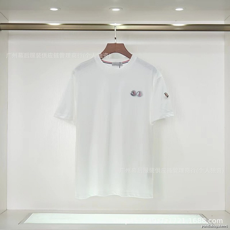 Moncler Badge Casual Style White T-Shirt