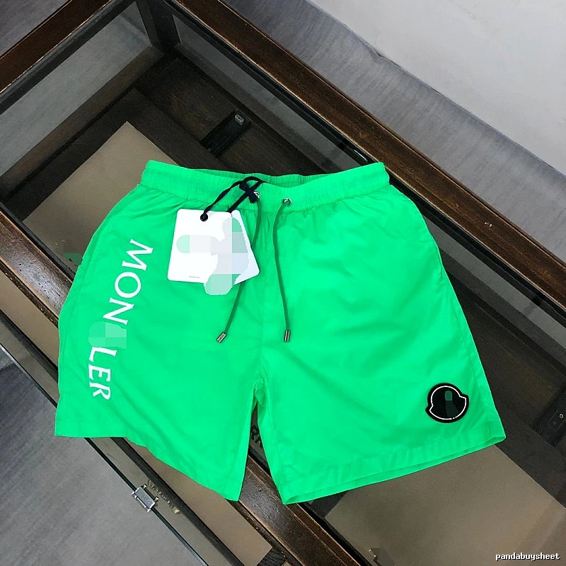 Moncler casual trendy fluorescent green shorts