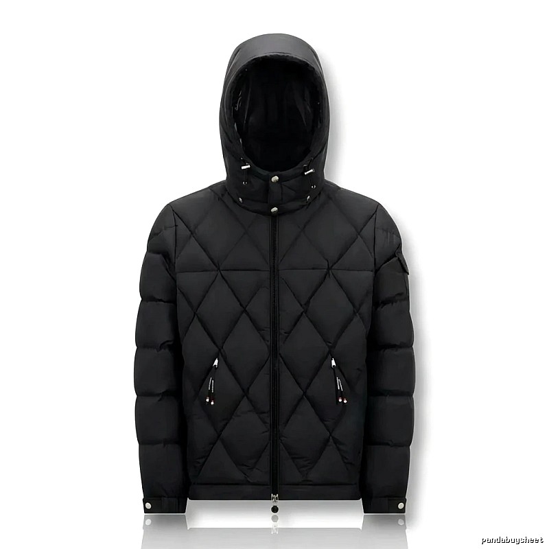 Moncler diamond-check trendy and cool style black down jacket