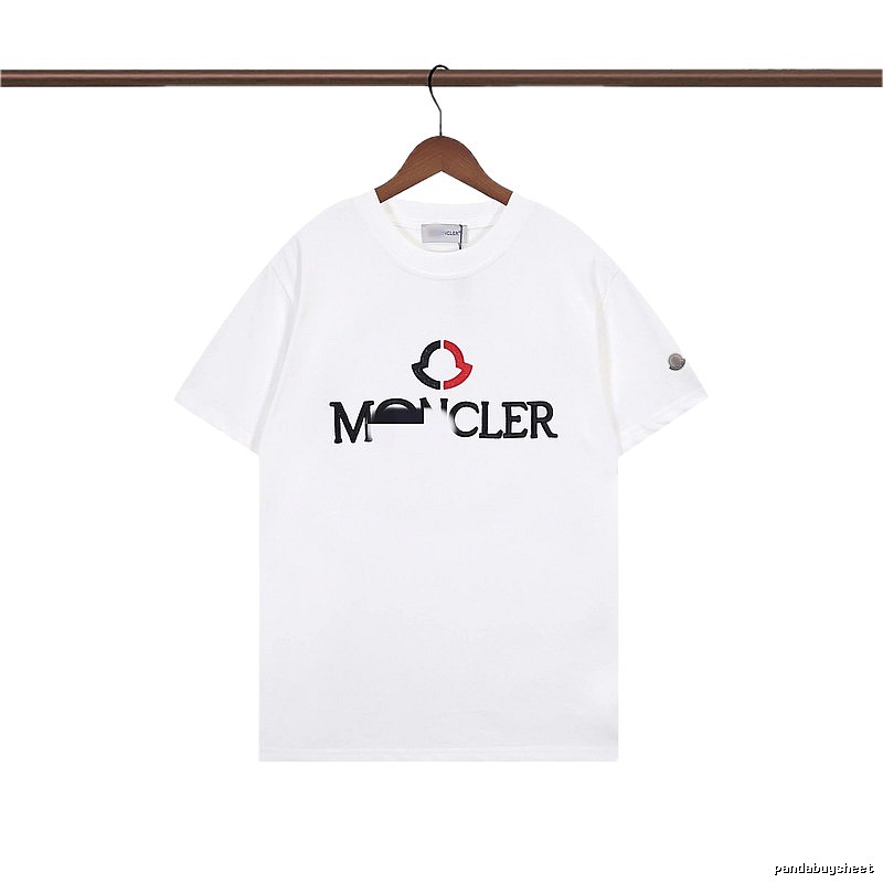 Moncler Embroidered Casual Style White T-Shirt