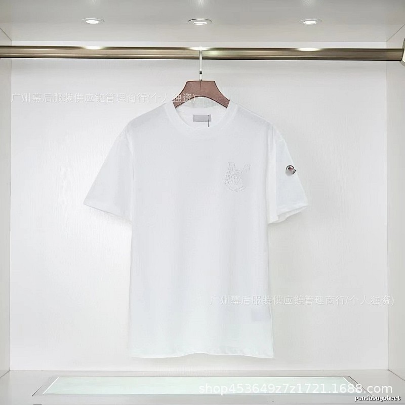 Moncler Embroidered Collection Casual-style White T-Shirt